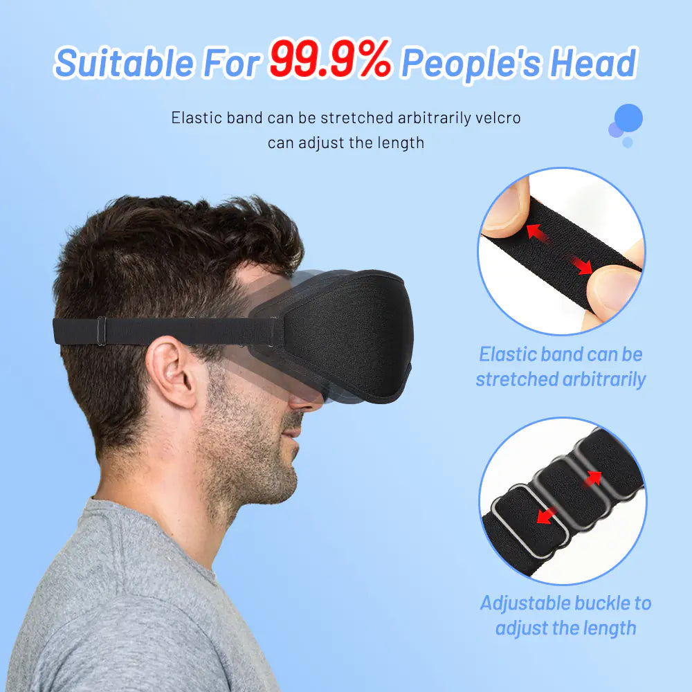 Masque de Sommeil en Mousse à Mémoire de Forme 3D Naturel pour le Confort