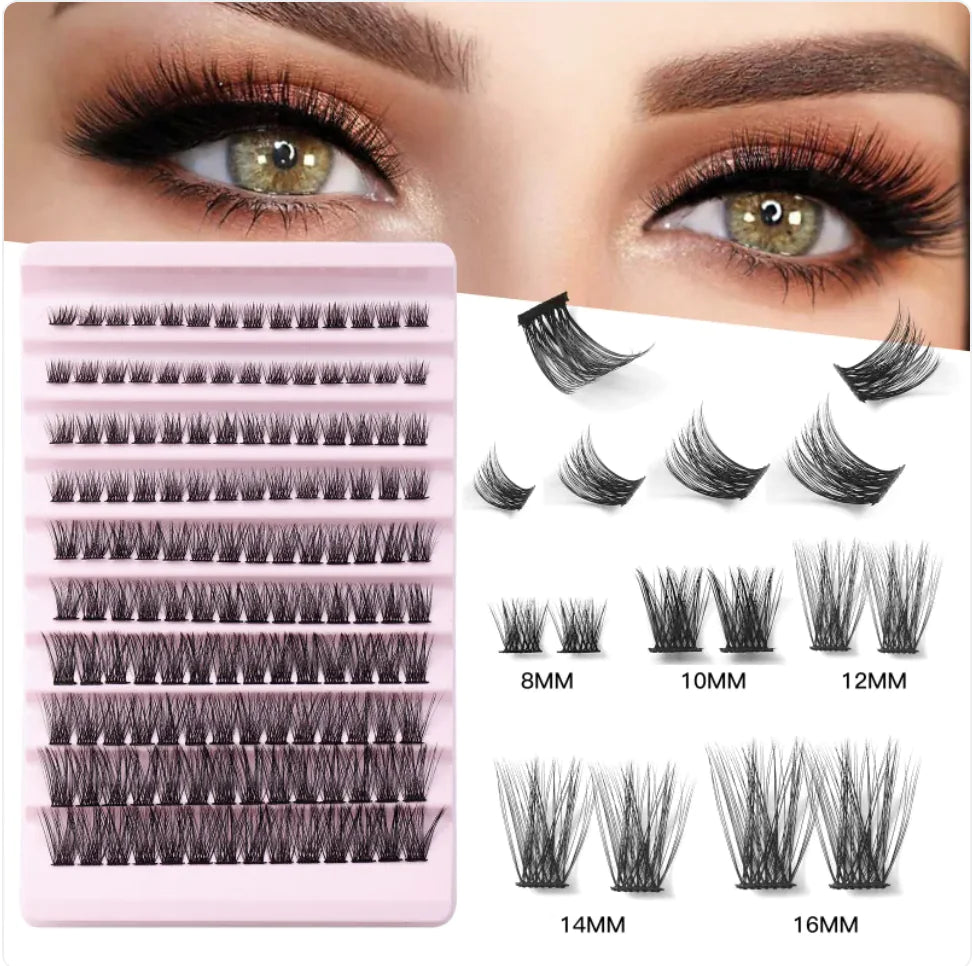 Kit de faux cils en clusters naturels – Grande capacité