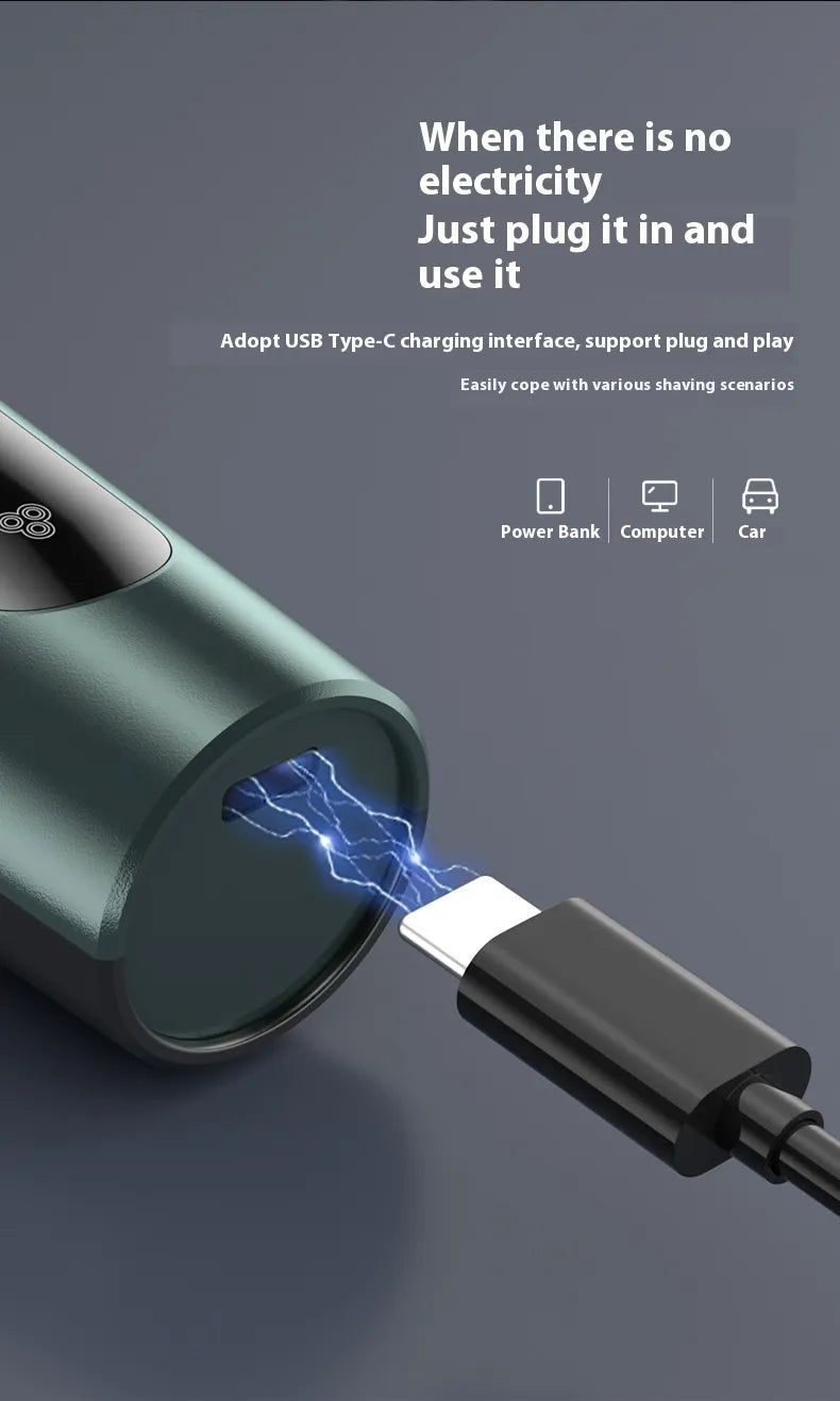 Rasoir Électrique Haute Puissance Trois-en-Un