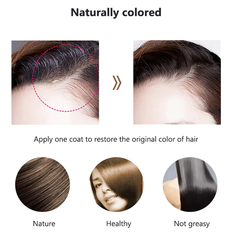 Crème Colorante Temporaire Noir Marron pour Couverture des Cheveux Gris