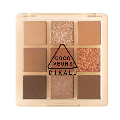 Palette de Fards à Paupières Neuf Couleurs DIKALU Éclat de Coucher de Soleil