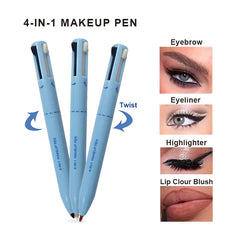 Stylo de Maquillage 4-en-1 avec Contour des Lèvres, Illuminateur et Eyeliner
