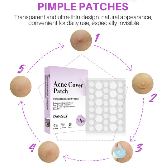 Patchs Soins de la Peau Anti-Acné - 72 Pcs