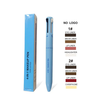 Stylo de Maquillage 4-en-1 avec Contour des Lèvres, Illuminateur et Eyeliner
