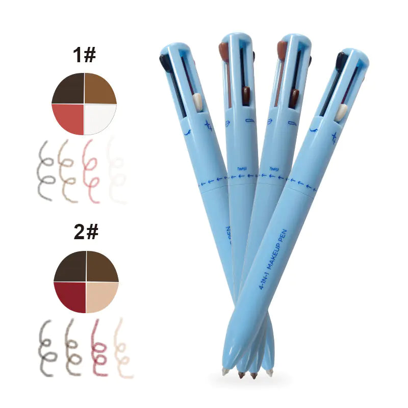 Stylo de Maquillage 4-en-1 avec Contour des Lèvres, Illuminateur et Eyeliner