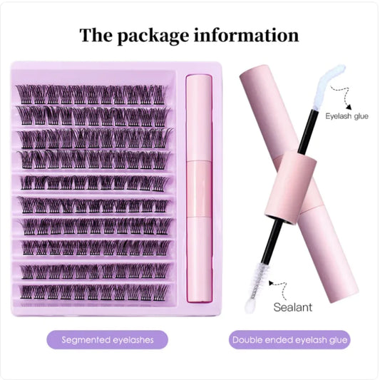 Kit de faux cils en clusters naturels – Grande capacité