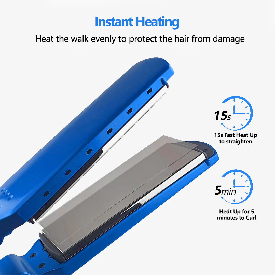 Dual-Purpose Blue Hair Straightener for Quick Styling